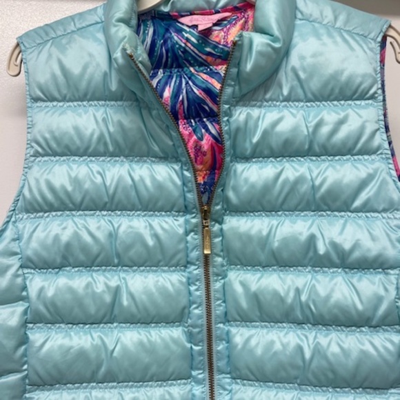 Lilly Pulitze Elyn Down Vest Blue Puffer Vest - Picture 5 of 12